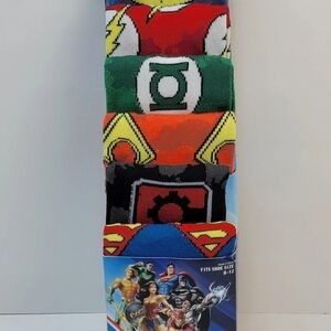 DC Superhero Casual Crew Socks - Blue, Red, Black